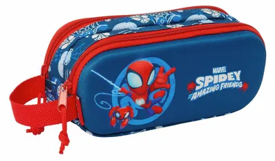 Produktbild von Safta Spidey 3d Double Mäppchen Blau Mann Blau One Size