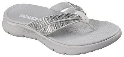 Produktbild von Skechers GO WALK Flex Sandal Lindsey Damen Zehentrenner vegan mit Goga Mat Grau 40 EU