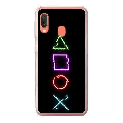 Produktbild von MuchoWow® Handyhülle Schutzhülle Hülle für Samsung Galaxy A20e Spiele - Controller - Neon Silikon Softcase Handy Hülle - Abdeckung