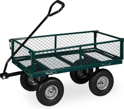 Produktbild von Praktischer Handwagen für Garten und Camping bis 200kg grün mit Luftreifen