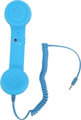 Produktbild von Telefonhörner für Mobiltelefone - Retro 3,5 mm Telefonhörner - Strahlungsresistenter kabelgebundener Mobiltelefonempfänger für Smartphone-Computer (Himmelblau)