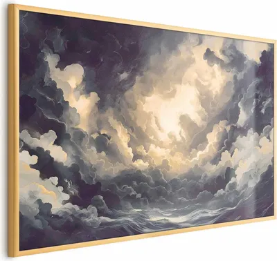 Produktbild von Posterpapier Poster - Epic Play of Light: The Sun Battling for Dominance Over the Clouds 90x60 cm Muster b-H-10054-ao-a