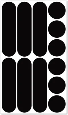 Productafbeelding van Reflecterende stickers - Set van 12 - Zwart