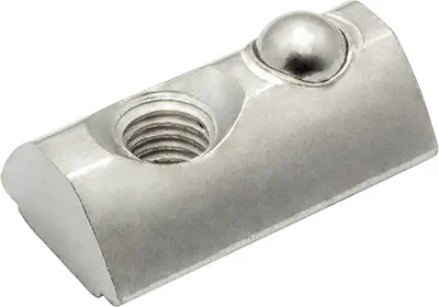 Produktbild von Edelstahl Nutenstein mit Federkugel und Steg M5 Nut 8 für Aluprofil 30-er - 100 Stück