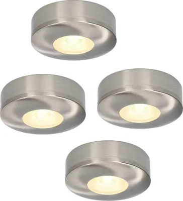 Produktbild von hoftronic LED Aufbaustrahler 3W 2700K IP44 rund Edelstahl Set 4 Stück