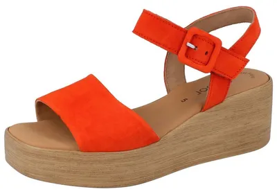 Produktbild von GABOR Damen Keilsandale orange Rauleder - Größe: UK 6