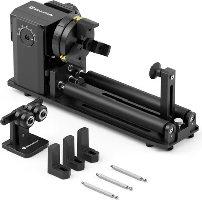 Produktbild von Rolka obrotowa SCULPFUN RA Pro Max 4w1, moduł rolki obrotowej w osi Y, regulacja 180°, cylindryczne nieregularne okrągłe przedmioty