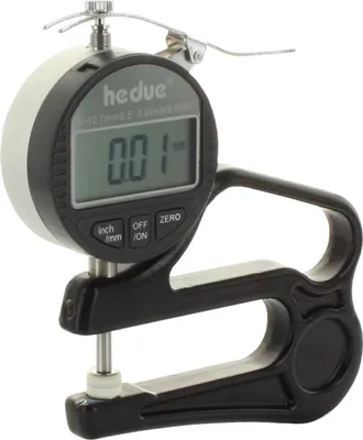 Produktbild von hedue® Digitales Dickenmessgerät - Dickenmesser digital mit Ablesung 0,01 mm, Messbereich: 0-12,7 mm