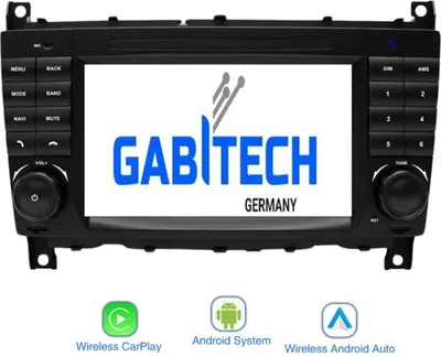 Produktbild von 7 Zoll Android 13 Autoradio GPS Navi für Mercedes Benz C Klasse W203 CLK W209 C200 CLC RDS USB Carplay und Android Auto