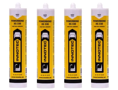 Produktbild von 4 Stück Innotec Powerbond Weiß - Premium Montagekleber - Kleben statt Bohren Wasserresistent - Kraftkleber für innen & außen - hohe Anfangshaftung