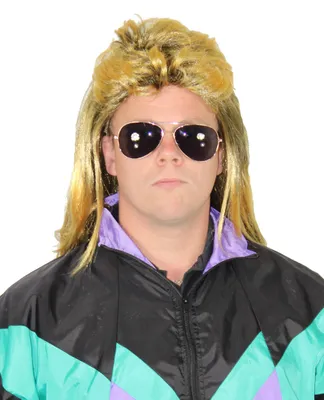 Produktbild von 80er blonde Vokuhila Rockperücke Herren