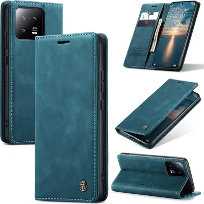 Image de Xiaomi 13 Housse, rétroPolyuréthaneHousse en cuir avec fonction de support Housse de protection pour Xiaomi 13 bleu