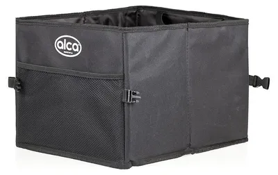 Produktbild von alca® Organizer Kofferraum Tasche Auto Box Autotasche Faltbar Universell verstärkter Boden stabil Schwarz 2 Fächer Klettverschluß-außen Netz
