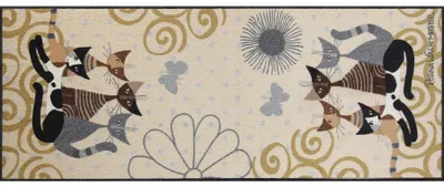 Image de Paillasson "Fantaisie de chats", 75 x 190 cm, multicolore