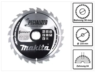 Obrázek produktu pro Pilový kotouč Makita EFFICUT 235 235 x 30 mm - 24 zubů