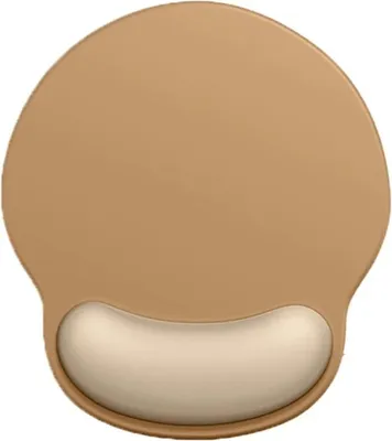 Produktbild von Mauspad mit Handgelenkauflage, ergonomisches Mauspad aus Memory-Schaum, 23,9 x 25,4 cm, rutschfeste Gummibasis, schmerzlinderndes Mauspad für Computer, Laptop (Schokoladenbeiger Schaumstoff)