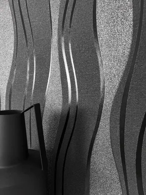 Produktbild von NEWROOM Tapete Schwarz Vliestapete Streifen - Streifentapete Modern Anthrazit Grau Linien Wellen Mustertapete 3D Optik Wellentapete