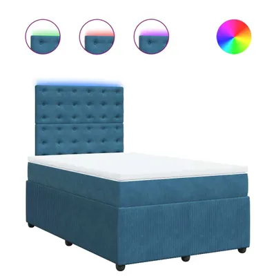 Produktbild von Boxspringbett mit Matratze Blau 120x200 cm Samt