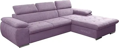 Produktbild von Ecksofa mit Schlaffunktion und Bettkasten, Couch für Wohnzimmer, Schlafsofa Sofagarnitur Sofa Eckcouch L-Form Wohnlandschaft mit Bettfunktion NILUX (Eckosfa NILUX Violett) 284 x 196 x 78 cm, Rechts Ottomane