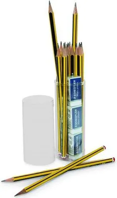 Obrázok produktu pre 20 ceruziek + 3 gumy značky "Staedtler" v priehľadnej krabičke