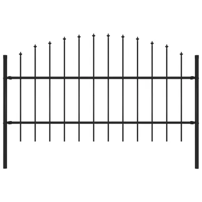 Immagine prodotto di Recinzione da giardino con punte di lancia in acciaio (0,75 - 1) x 1,7 m nero