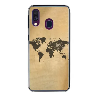 Produktbild von MuchoWow® Handyhülle Schutzhülle Hülle für Samsung Galaxy A40 Weltkarte - Karte - Sprichwörter Silikon Softcase Handy Hülle - Handy-Tasche