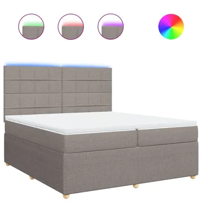 Immagine prodotto di vidaXL Letto a molle con materasso Taupe 200x200 cm in tessuto