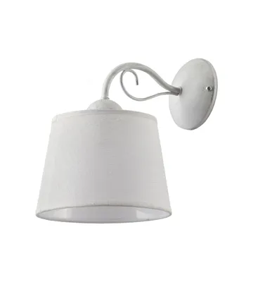 Productafbeelding van Wandlamp KAMELIA, wit, 1xE27, 20W, stoffen kap, afmetingen: 28x20x26cm, IP20, merk Jupiter