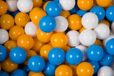 Image de MeowBaby balles en plastique pour piscine à balles 7cm, balles de jeu en plastique pour bébé, 300 pièces : blanc/moutarde/bleu