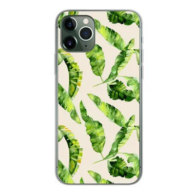 Produktbild von MuchoWow® Handyhülle Schutzhülle Hülle für iPhone 11 Pro Blatt - Tropisch - Muster Silikon Softcase Handy Hülle - Handy