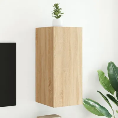 Produktbild von TV-Wandschrank mit LED-Leuchten Sonoma-Eiche 30,5x35x70 cm , TV-Schränke 2024 Neu