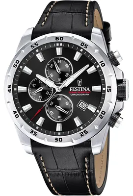 Produktbild von Festina Herren Uhr Elegant Leder Armbanduhr schwarz UF20692/4