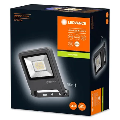 Image de LEDVANCE 4058075206687 LEDVANCE ENDURA FLOOD Außenleuchte grau 20 W