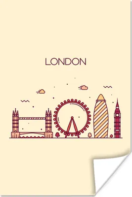 Produktbild von MuchoWow® Poster England - London - Skyline 20x30 cm - Papierdruck