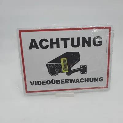 Zdjęcie produktu dla Tabliczka informacyjna do monitoringu XXL, 40 x 30 cm, aluminium 3 mm, AluDibond, solidna konstrukcja