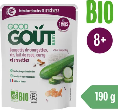Immagine prodotto di Good Gout Gamberi biologici con riso, zucchine e latte di cocco (190 g)