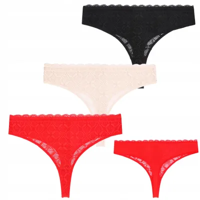 Immagine prodotto di String tanga, taglia S, confezione da 3 pezzi, biancheria intima da donna, slip in pizzo, per donna