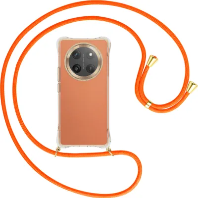 Produktbild von Handykette Backcover-Schutzhülle mit Band (Metall goldfarben) für Honor X60 Pro 5G - neonorange