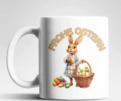 Produktbild von Ostern Hase Ostereier Kaffeetasse Teetasse Tasse Geschenkidee 325 ml – Hase-02