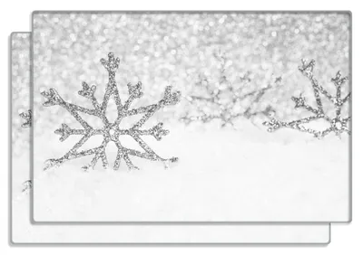 Produktbild von Wallario Frühstücksbrettchen 2er Set aus Glas, je 20 x 30 cm, mit rutschfesten Füßen, Motiv Silberne Schneeflocken