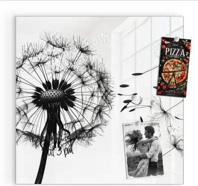 Produktbild von Magnettafel 50x50cm Pinnwand Whiteboard beschreibbar - Pusteblume
