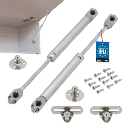 Produktbild von KOTARBAU® 2er Set Gasdruckfeder für Klappen 80 N Klappenhalter 267mm Möbel Gasdruckdämpfer Ersatz Klappenbeschlag für Küche Stahl + Kunststoff Silber