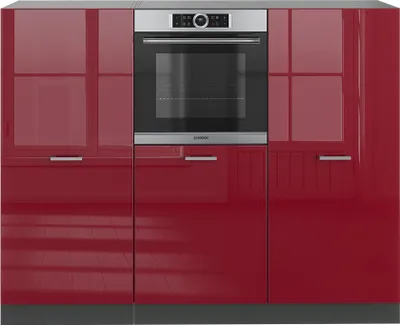 Produktbild von Vicco Küchenblock R-Line, 180 cm ohne Arbeitsplatte, Bordeaux Hochglanz/Anthrazit