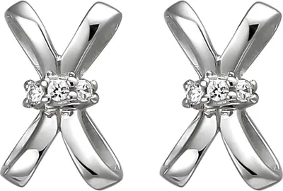 Produktbild von Ohrstecker aus 925 Silber mit 6 Zirkonia Ohrringe Ohrschmuck Damen