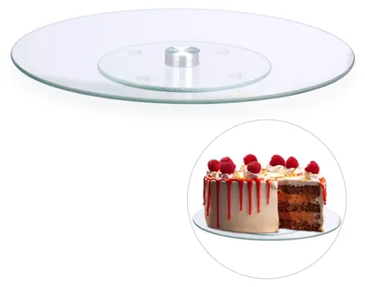 Produktbild von Set mit 10 drehbaren Tortentellern – Durchmesser 30 cm, aus Glas