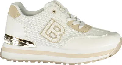 Produktbild von Weißer Damensneaker mit beige Details und herausnehmbarem Fußbett
