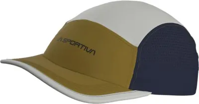 Skyline Cap von La Sportiva in braun; weiß und blau; mit gebogenem Schirm.