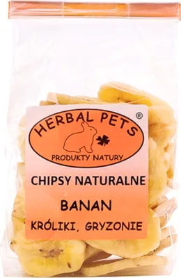 Obrázek produktu pro Přírodní chipsy - banán: lahodná a výživná pochoutka pro králíky a hlodavce 75g