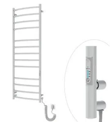 Zdjęcie produktu dla Grzejnik łazienkowy elektryczny stal nierdzewna chrom Ladder 13 214W 131x48 cm energooszczędny
