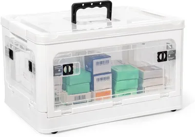 Produktbild von Theo&Cleo Aufbewahrungsbox mit Deckel 25L, Medizinbox, Storage Boxes, Kisten Aufbewahrung, Transparente Plastikbox,Faltbare Kunststoff-Aufbewahrungsbox